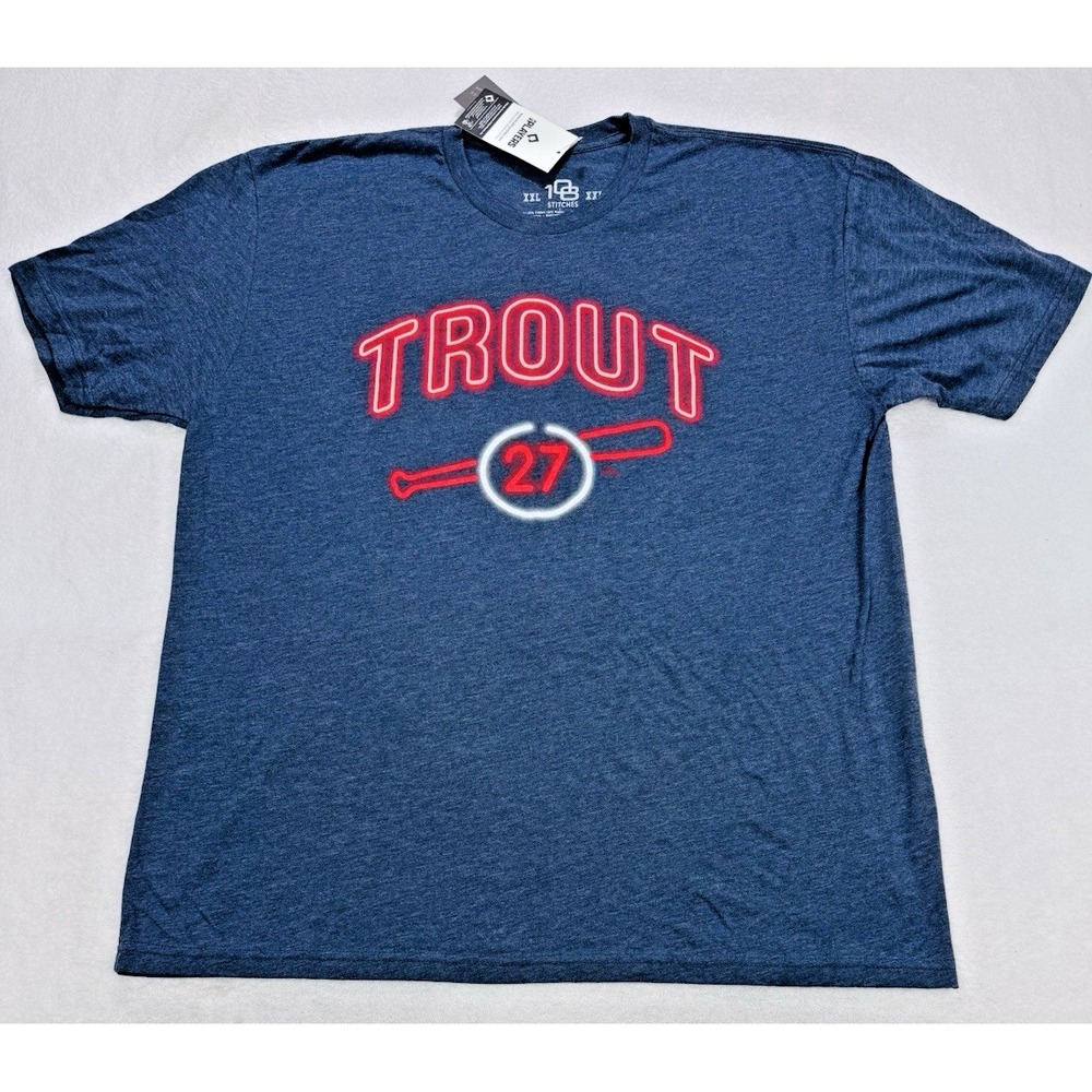 Mike‎ Trout 108stitches Graphic Tee Men 2XL Neon #27